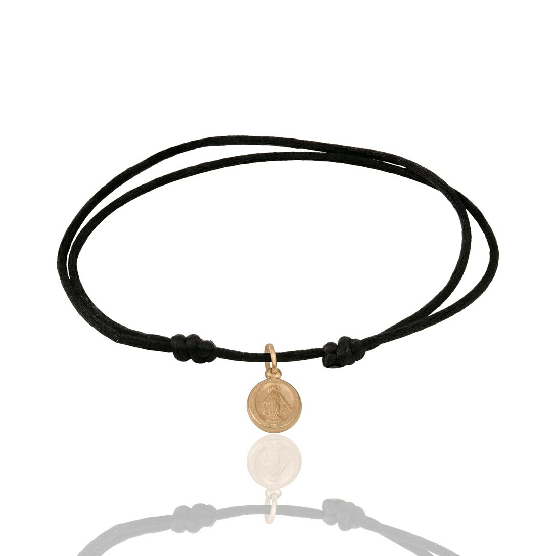 Pulseira com Pingente N Senhora das Graças em Ouro Amarelo