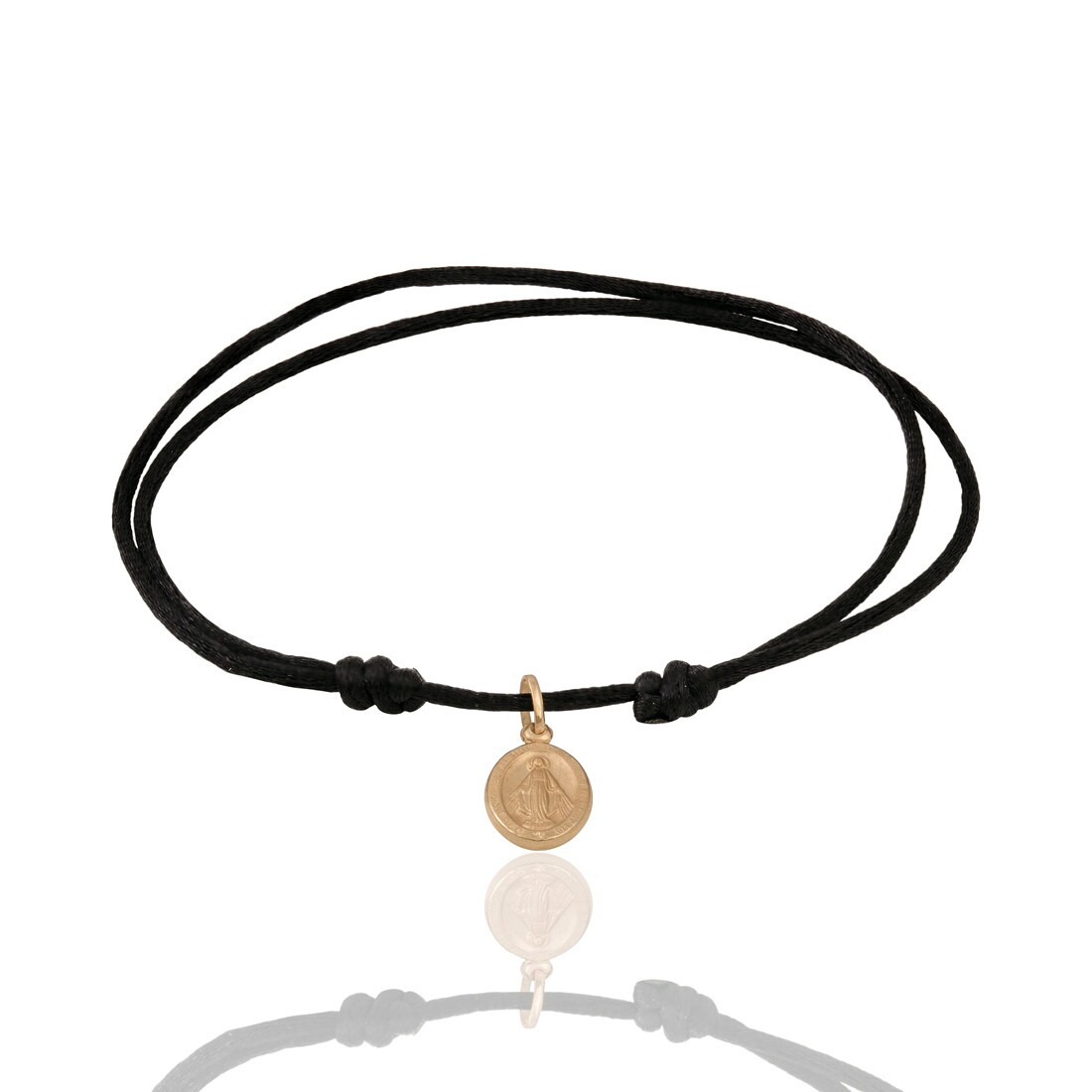 Pulseira com Pingente N Senhora das Graças em Ouro Amarelo