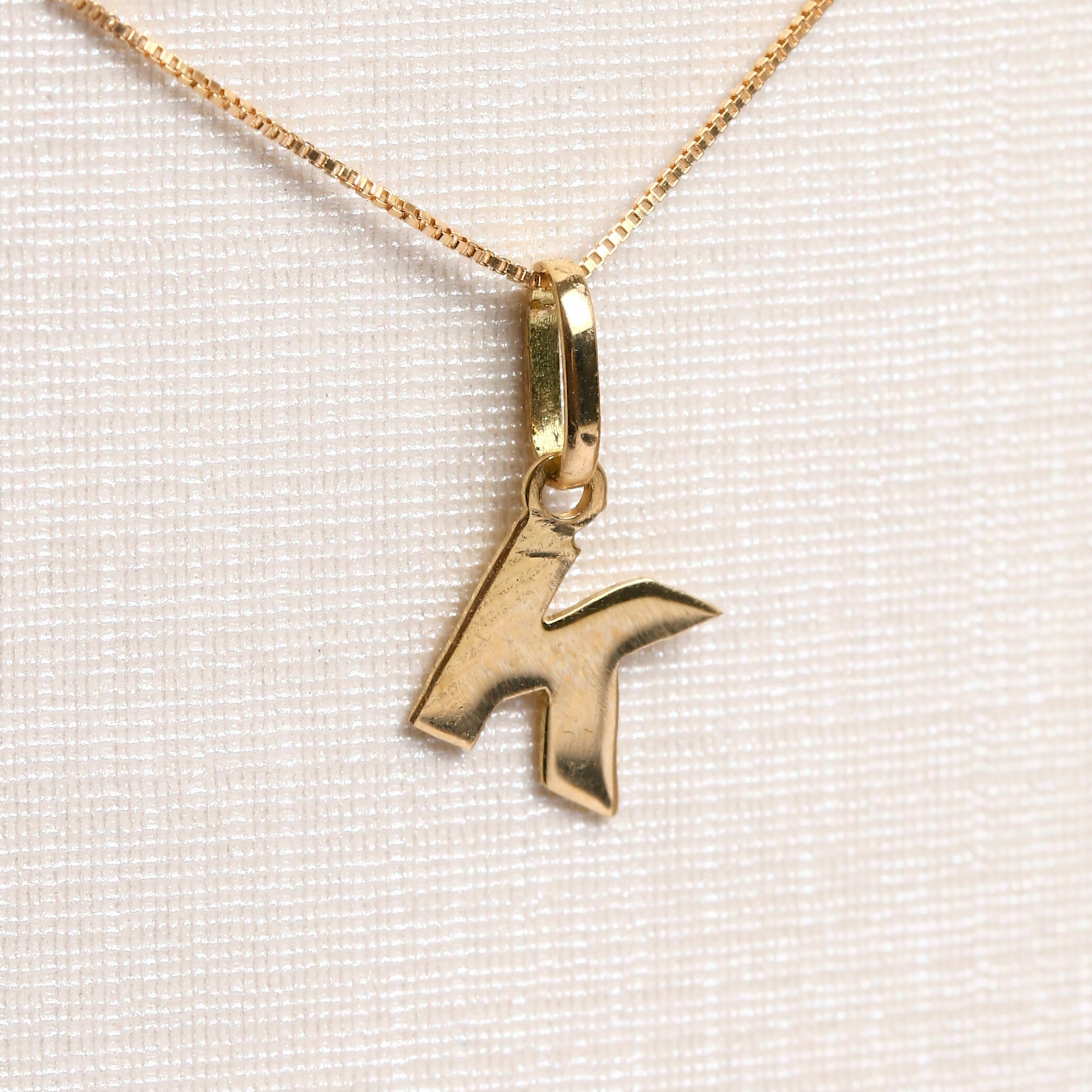 Pingente Letra K Em Ouro Amarelo