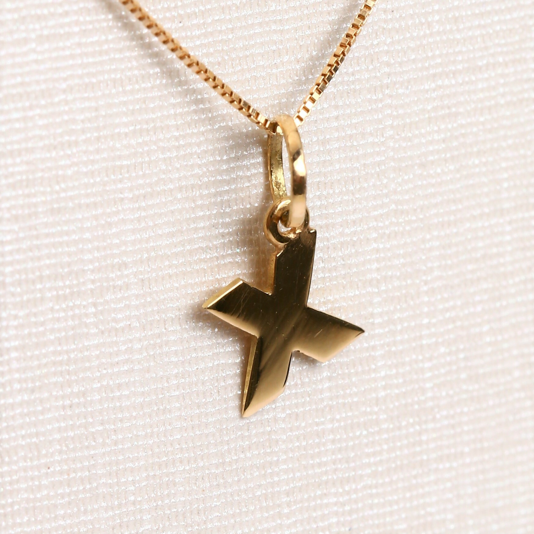 Pingente Letra X Em Ouro Amarelo