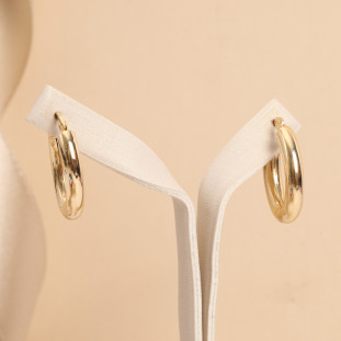 Argola Oval Oca Fio Redondo Em Ouro Amarelo