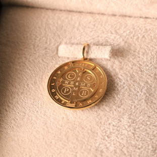 Pingente São Bento Dupla Face Em Ouro Amarelo 