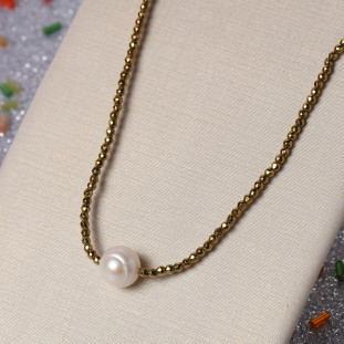 Colar Chorcker Com Hematitas Mini Com Perolas