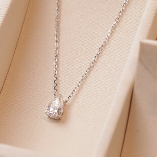 Gargantilha Gota Com Moissanites Em Prata 