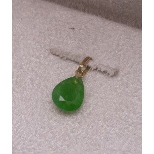 Pingente Gota Quartzo em Ouro Amarelo