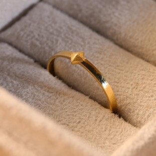 Anel Losango Em Ouro Amarelo