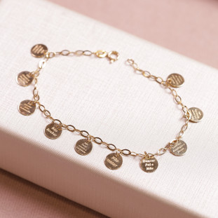 Pulseira Placas Com Dez Mandamentos Em Ouro Amarelo 