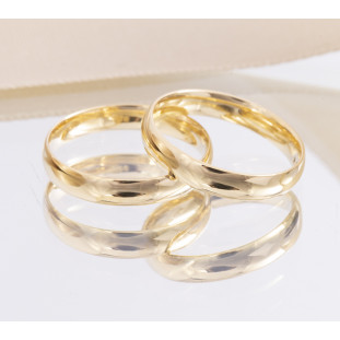 Aliança Tradicional Anatômica em Ouro Amarelo