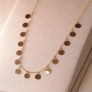 Gargantilha Circulos Pendurados Em Ouro Amarelo 