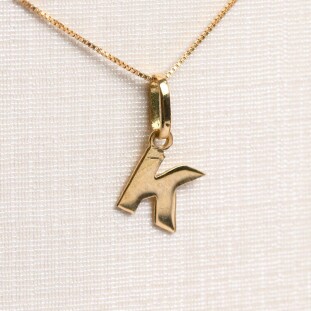 Pingente Letra K Em Ouro Amarelo