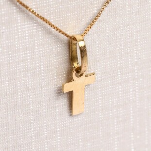 Pingente Letra T Em Ouro Amarelo