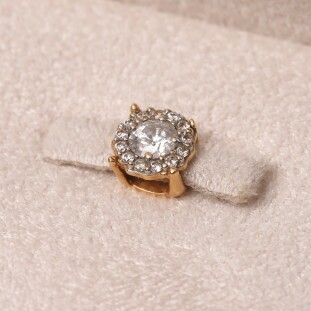 Pingente Solitário Cravação Ilusion Com Diamantes Em Ouro Amarelo