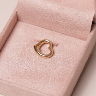 Pingente Coração Vazado Boleado Em Ouro Amarelo 