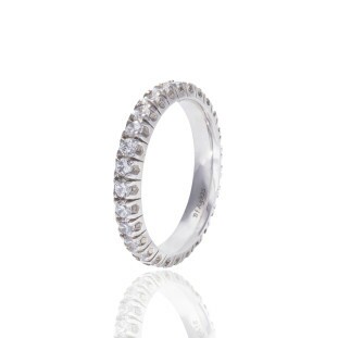 Aliança Inteira Zircônia em Prata