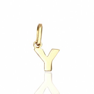 Pingente Letra Y Em Ouro Amarelo