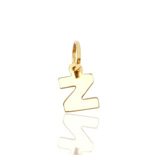 Pingente Letra Z Em Ouro Amarelo