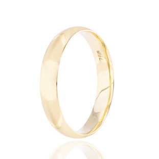 Aliança Tradicional Anatômica em Ouro Amarelo
