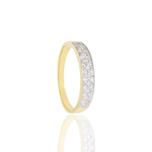 Anel Aparador Cravejado Com Diamantes Em Ouro Amarelo 