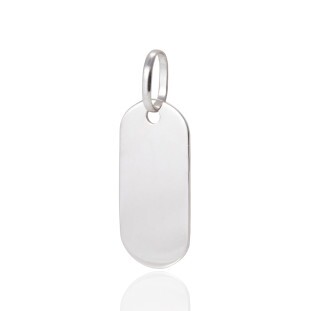 Pingente Placa Em Ouro Branco