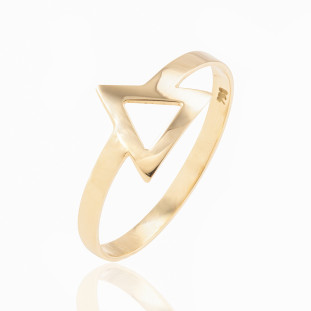 Anel Triângulo Vazado em Ouro Amarelo