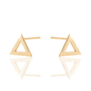 Brinco Triângulo Vazado Em Ouro Amarelo