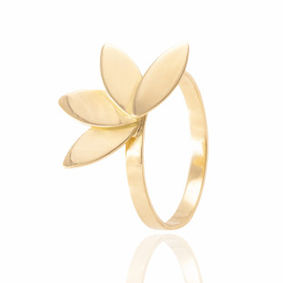Anel Pétalas em Ouro Amarelo