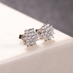 Brinco Chuveiro Cravejado Com Zircônias Em Prata