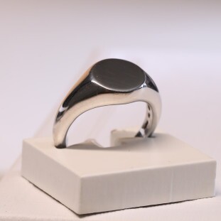 Anel Placa Redonda Em Prata