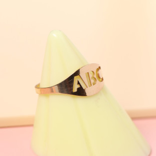 Anel Infinito ABC Em Ouro Amarelo 