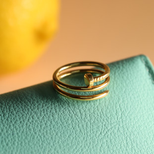 Anel Prego Com Três Voltas Em Ouro Amarelo