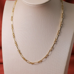 Corrente Elos Alongados e Redondos Em Ouro Amarelo