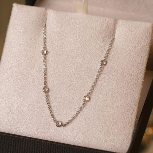 Gargantilha Elos Com Topázios Em Ouro Branco 