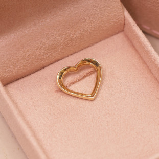 Pingente Coração Vazado Em Ouro 