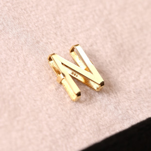 Pingente Letra N Em Ouro Amarelo 