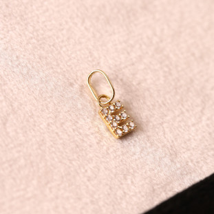 Pingente Letra E Cravejada Com Zircônias Em Ouro Amarelo 