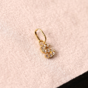Pingente Letra S Cravejada Com Zircônias Em Ouro Amarelo 