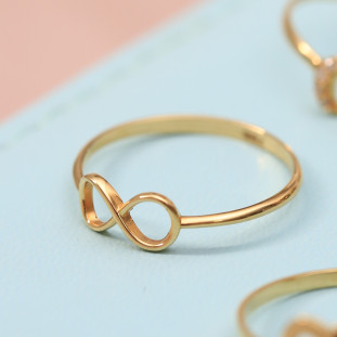 Anel Infinito Vazado Em Ouro Amarelo 