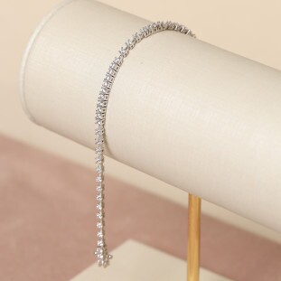 Pulseira Riviera Cravejada Com Zircônias Em Prata 