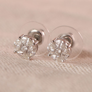 Brinco Ilusion Cravejado Com Diamantes Em Ouro Branco 