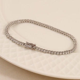 Pulseira Riviera Cravejada Com Diamantes Em Ouro Branco