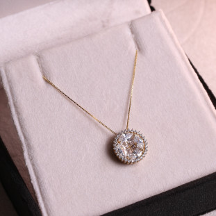 Gargantilha ILLUSION Cravejada Com Zircônias Em Ouro Amarelo 