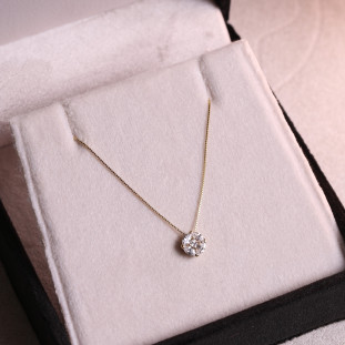 Gargantilha Redonda ILLUSION Cravejada Com Zircônias Em Ouro Amarelo 