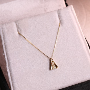 Gargantilha Nsa Senhora Aparecida Diamantada Em Ouro Amarelo 