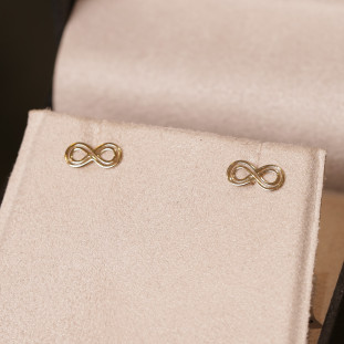 Brinco Infinito Vazado Em Ouro Amarelo 