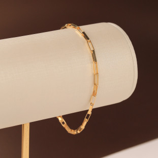 Pulseira Elos Retagulares Em Ouro Amarelo 