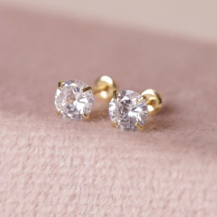 Brinco Calice Com Zircônias Em Ouro Amarelo 
