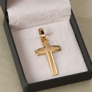 Pingente Cruz Dupla Face em Ouro Amarelo