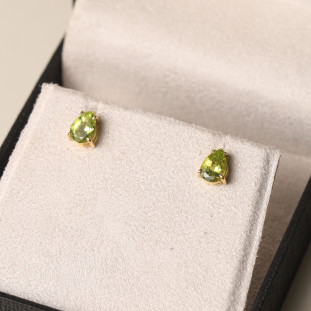 Brinco Gota Com Peridoto Em Ouro Amarelo