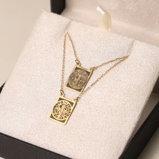 Gargantilha Escapulario Laser  Em Ouro Amarelo 