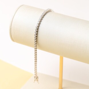 Pulseira Riviera Cravejada Com Zircônias Em Prata 